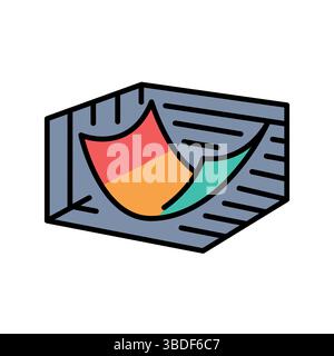 Gradient Descent color flat icon for digital and print projects.  Minimal clean icons for apps and websites. Modern simple icons for UI UX and brandin Stock Vector