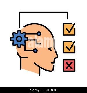 Reinforcement Learning color flat icon for digital and print projects.  Minimal clean icons for apps and websites. Modern simple icons for UI UX and b Stock Vector