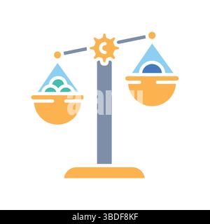 Class Imbalance color flat icon for digital and print projects.  Minimal clean icons for apps and websites. Modern simple icons for UI UX and branding Stock Vector