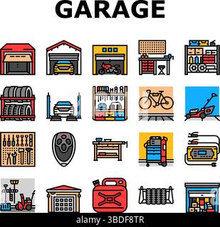garage storage tools icons set vector Stock Vector Image & Art - Alamy