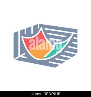 Gradient Descent color flat icon for digital and print projects.  Minimal clean icons for apps and websites. Modern simple icons for UI UX and brandin Stock Vector