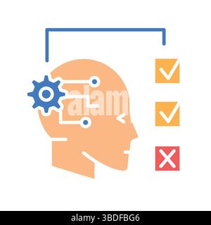 Reinforcement Learning color flat icon for digital and print projects.  Minimal clean icons for apps and websites. Modern simple icons for UI UX and b Stock Vector