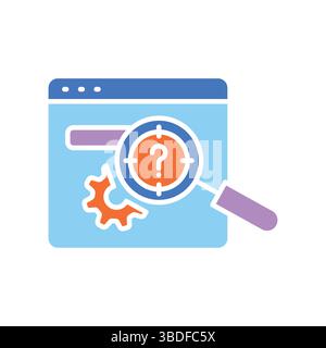 Better search engine color flat icon for digital and print projects.  Minimal clean icons for apps and websites. Modern simple icons for UI UX and bra Stock Vector