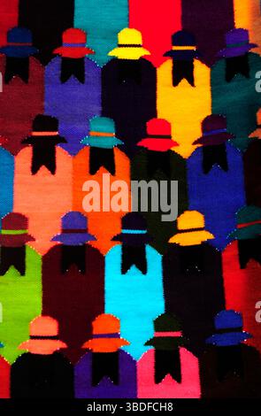 Colorful blanket souvenir for sale at Pisac market in Peru,South America Stock Photo