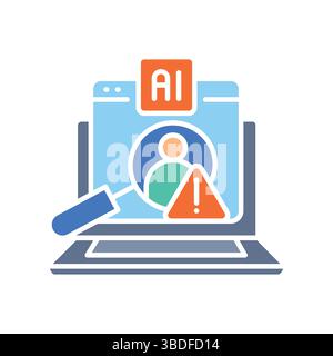 Fraud detection color flat icon for digital and print projects.  Minimal clean icons for apps and websites. Modern simple icons for UI UX and branding Stock Vector