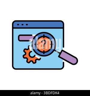 Better search engine color flat icon for digital and print projects.  Minimal clean icons for apps and websites. Modern simple icons for UI UX and bra Stock Vector