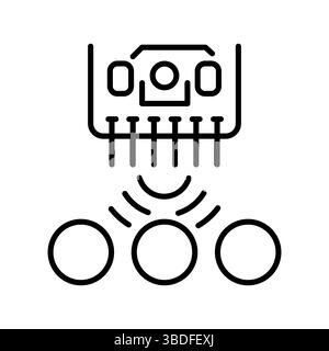 color sensor black line icon for digital and print projects.  Minimal clean icons for apps and websites. Modern simple icons for UI UX and branding Stock Vector