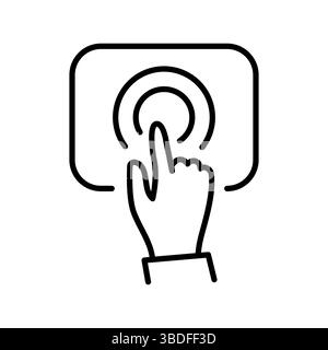capacitive touch sensor black line icon for digital and print projects.  Minimal clean icons for apps and websites. Modern simple icons for UI UX and Stock Vector