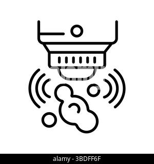 gas sensor black line icon for digital and print projects.  Minimal clean icons for apps and websites. Modern simple icons for UI UX and branding Stock Vector
