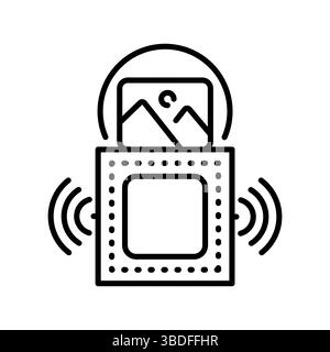 Photoelectric Sensor black line icon for digital and print projects.  Minimal clean icons for apps and websites. Modern simple icons for UI UX and bra Stock Vector