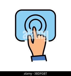 capacitive touch sensor color flat icon for digital and print projects.  Minimal clean icons for apps and websites. Modern simple icons for UI UX and Stock Vector