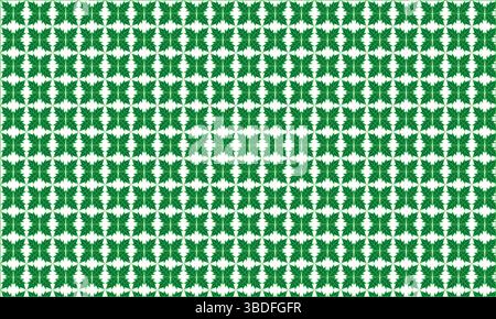 Seamless Green Leaf Pattern on White Background, Abstract Modern Botanical Repeat Design with Leaves, Minimalist Nature Motif: Fresh Green Foliage. Stock Vector