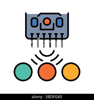 color sensor color flat icon for digital and print projects.  Minimal clean icons for apps and websites. Modern simple icons for UI UX and branding Stock Vector