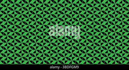 Seamless Black and Green Geometric Triangle Pattern, Abstract Modern Interlocking Triangle Repeat Background,  Minimalist Monochrome Design. Stock Vector