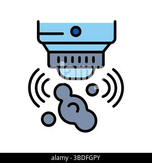 gas sensor color flat icon for digital and print projects.  Minimal clean icons for apps and websites. Modern simple icons for UI UX and branding Stock Vector