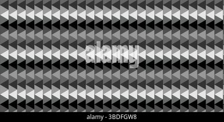 Seamless Black and White Geometric Triangle Pattern, Abstract Modern Zigzag or Chevron Repeat Background, Monochromatic Optical Illusion Design. Stock Vector