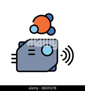 particle sensor color line icon for digital and print projects.  Minimal clean icons for apps and websites. Modern simple icons for UI UX and branding Stock Vector