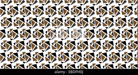 Seamless Geometric Spiral Pattern in Earth Tones, Abstract Modern Interlocking Triangle Repeat Background, Dynamic Symmetrical Geometric Design. Stock Vector