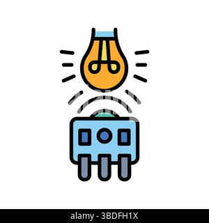 light sensor color flat icon for digital and print projects.  Minimal clean icons for apps and websites. Modern simple icons for UI UX and branding Stock Vector
