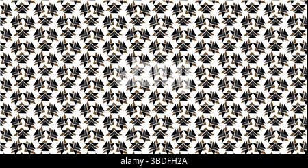 Seamless Geometric Triangle Pattern with Interlocking Shapes, Abstract Modern Hexagonal Repeat Background in Earth Tones. Stock Vector