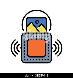 Photoelectric Sensor color flat icon for digital and print projects.  Minimal clean icons for apps and websites. Modern simple icons for UI UX and bra Stock Vector
