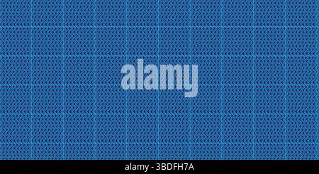 Seamless Blue Wavy Line Geometric Pattern, Abstract Modern Grid and Wave Repeat Background, Subtle Blue Optical Illusion Pattern Design. Stock Vector