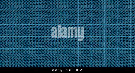 Seamless Blue Wavy Line Geometric Pattern, Abstract Modern Grid and Wave Repeat Background, Subtle Blue Optical Illusion Pattern Design. Stock Vector
