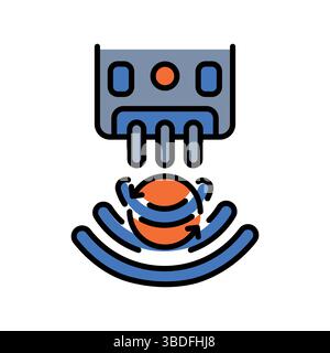 Tilt Sensor color flat icon for digital and print projects.  Minimal clean icons for apps and websites. Modern simple icons for UI UX and branding Stock Vector