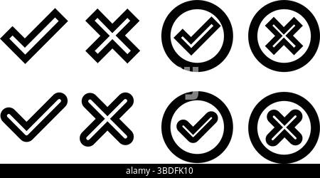 correct incorrect thin line icons, Caution icon, right wrong icon ...
