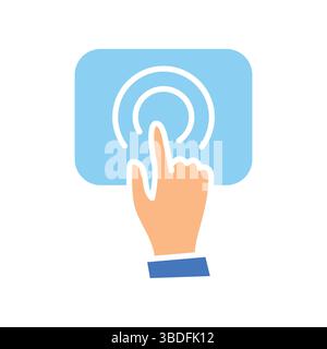 capacitive touch sensor color flat icon for digital and print projects.  Minimal clean icons for apps and websites. Modern simple icons for UI UX and Stock Vector