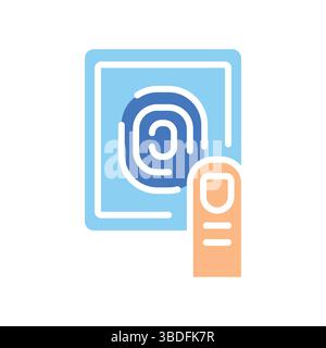 biometric sensor color flat icon for digital and print projects.  Minimal clean icons for apps and websites. Modern simple icons for UI UX and brandin Stock Vector
