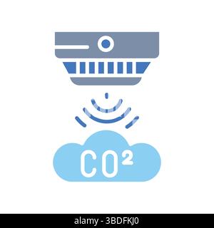 gas sensor color flat icon for digital and print projects.  Minimal clean icons for apps and websites. Modern simple icons for UI UX and branding Stock Vector