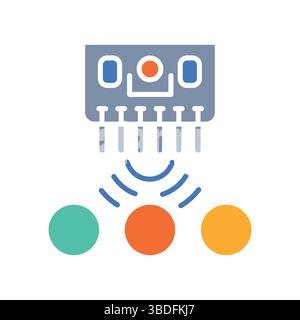color sensor color flat icon for digital and print projects.  Minimal clean icons for apps and websites. Modern simple icons for UI UX and branding Stock Vector