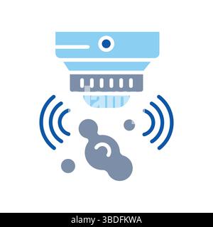 gas sensor color flat icon for digital and print projects.  Minimal clean icons for apps and websites. Modern simple icons for UI UX and branding Stock Vector
