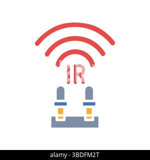 infrared sensor color flat icon for digital and print projects.  Minimal clean icons for apps and websites. Modern simple icons for UI UX and branding Stock Vector