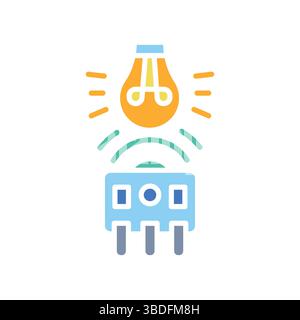 light sensor color flat icon for digital and print projects.  Minimal clean icons for apps and websites. Modern simple icons for UI UX and branding Stock Vector