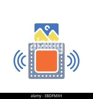 Photoelectric Sensor color flat icon for digital and print projects.  Minimal clean icons for apps and websites. Modern simple icons for UI UX and bra Stock Vector