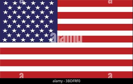 Flag of the United States of America - Official Colors, USA Flag - Stars and Stripes National Symbol, United States National Flag - Full Frame. Stock Vector