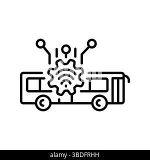Public transportation analysis line icon. Vector isolated element. Editable stroke. Stock Vector