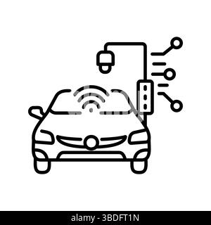 Road quality control line icon. Vector isolated element. Editable stroke. Stock Vector