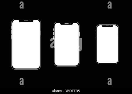 Versatile Mobile Phone Mockups White Screen Templates in Multiple Styles Vector Clean and Detailed Smartphone Mockup Collection Flat Stock Vector
