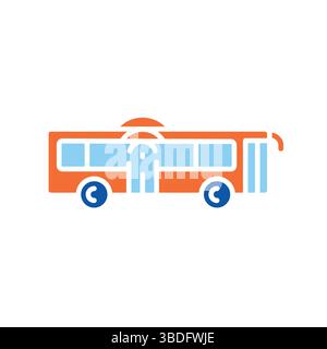 development autonomous public transportation color flat icon. Vector isolated element. Editable stroke. Stock Vector