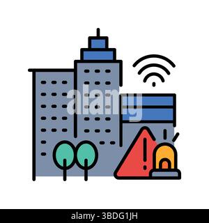 prediction emergency situations color line icon. Vector isolated element. Editable stroke. Stock Vector