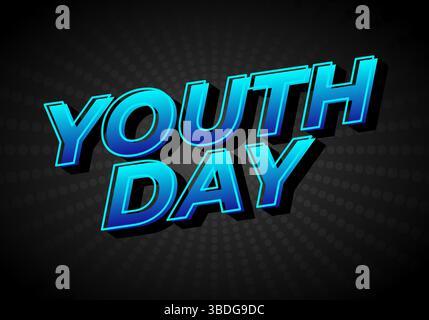 youth day text effect design in bold fonts Stock Vector