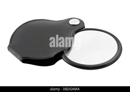 Folding Pocket Magnifier isolated on white background   Lupe Stock Photo