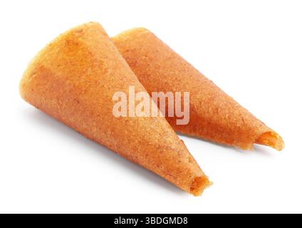 Delicious fruit leather rolls isolated on white Stock Photo