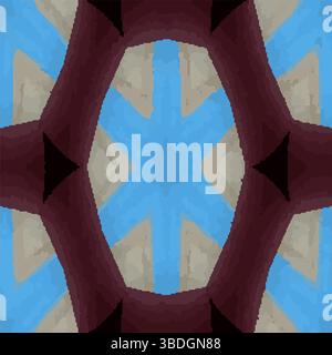 Blue Maroon Kaleidoscope Vector Pattern Stock Vector