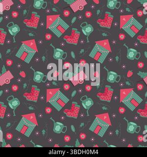 garden seamless pattern Stock Vector