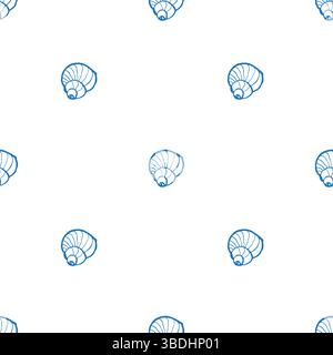 Vector seamless pattern with sea shells Stock Vector