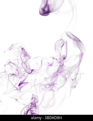 Purple smoke on a white background Stock Photo